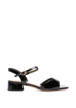 LINDA BAUMANN patent-finish block-heel sandals - Black