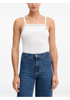 Lacoste piped-trim logo-patch camisole - White