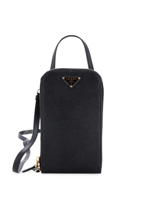 Prada Pre-Owned Zip Phone Holder Saffiano Leather crossbody bag - Black