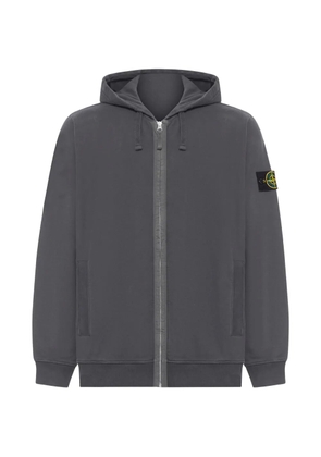 Stone Island logo-patch zip-up hoodie - Grey