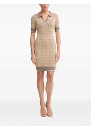 GUESS USA monogram-detail short-sleeve mini dress - Neutrals