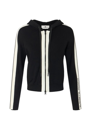 Elisabetta Franchi two-colour knit sweatshirt with logo - Black