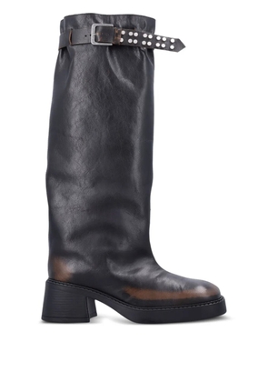 Miista buckle-fastening studded boots - Brown