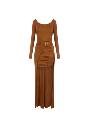 Elisabetta Franchi Red Carpet dress in crêpe jersey - Brown