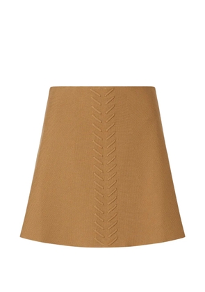LIU JO knit mini skirt with braided details - Neutrals