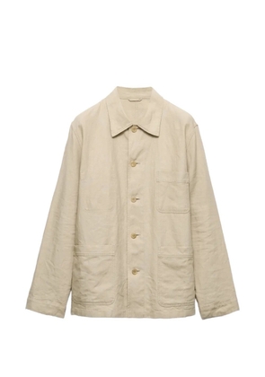 Prada single-breasted linen jacket - Neutrals