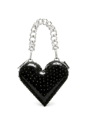 GCDS crystal-embellished heart mini bag - Black