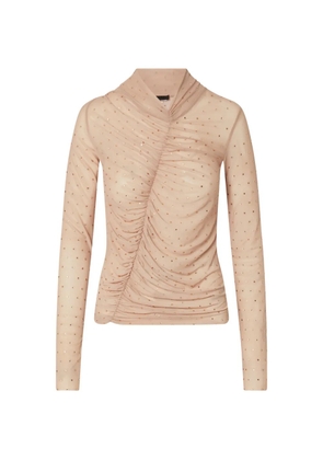 LIU JO full rhinestone tulle T-shirt - Neutrals