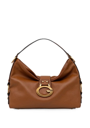 GUESS USA medium Camden logo-plaque pebbled shoulder bag - Brown