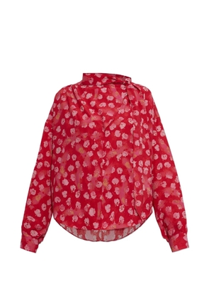 ISABEL MARANT floral-print tie-neck top - Red