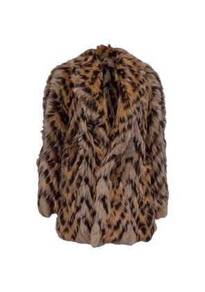 Saint Laurent Pre-Owned leopard-print oversized coat - Brown