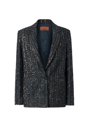 Missoni sequin-embellished striped jacket - Blue