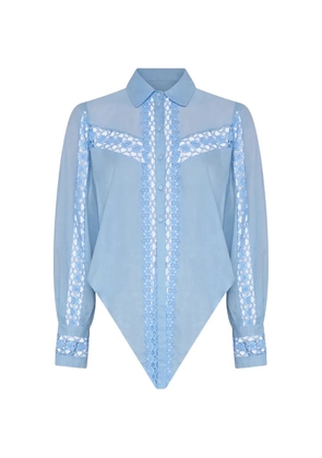 Charo Ruiz Ibiza Devi lace-panel blouse - Blue