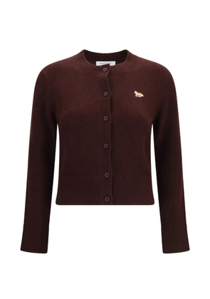 Maison Kitsuné Baby Fox-patch fitted cardigan - Brown