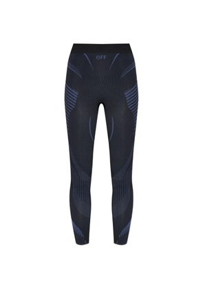 Off-White logo-embellishment leggings - Black