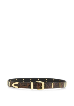PINKO snake-print studded belt - Brown