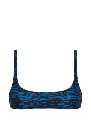 TROPIC OF C tiger-print scoop-neck bikini top - Blue