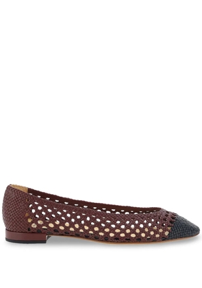 Francesco Russo interwoven ballerinas - Brown