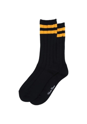 Undercover ribbed-knit striped socks - Blue