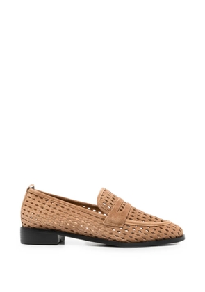 LINDA BAUMANN woven leather loafers - Neutrals