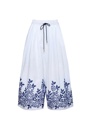 Hunter Bell Whisper floral-embroidered trousers - White