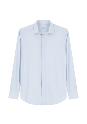 Boggi Milano shirt micro patterned nylon stretch slim fit B Tech - Blue