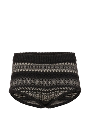 Magda Butrym Fair Isle knit shorts - Black