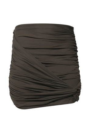 Magda Butrym ruched draped mini skirt - Brown