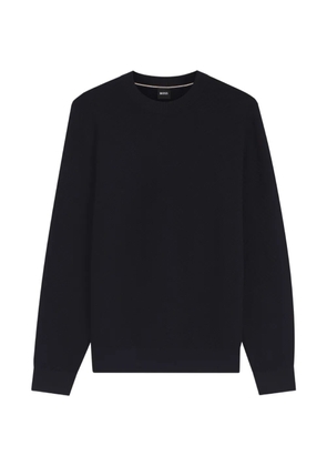 BOSS regular-fit sweater in diagonal-structured cotton - Blue