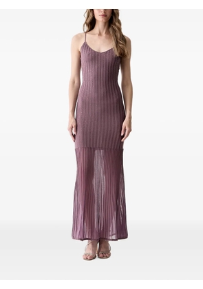 GUESS USA rhinestone-embellished pleated maxi dress - Purple