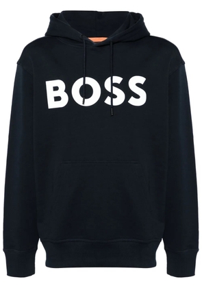BOSS logo-print hoodie - Blue