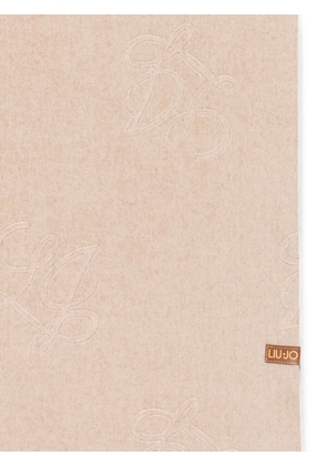 LIU JO logo-embossed fringed scarf - Neutrals
