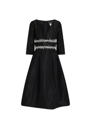 Oscar de la Renta crystal-embellished silk-taffeta midi dress - Black