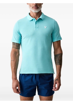 GUESS USA logo-patch polo shirt - Blue