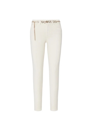 LIU JO skinny trousers with belt - Neutrals