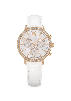 Swarovski round 36mm watch - White