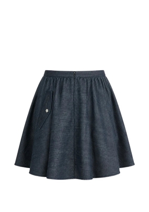 Cecilie Bahnsen gathered flared mini skirt - Blue