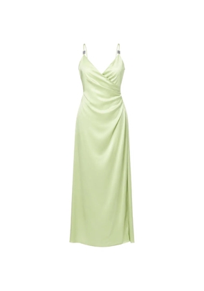 Hanita wrap-design crystal-embellished dress - Green