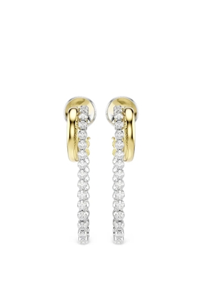 Swarovski crystal-embellished hoop earrings - Gold