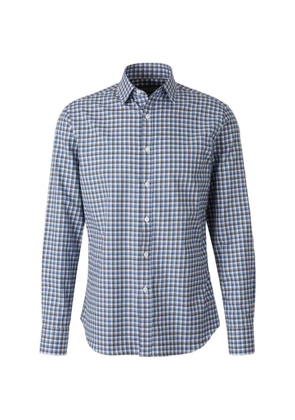 Canali cotton plaid shirt - White
