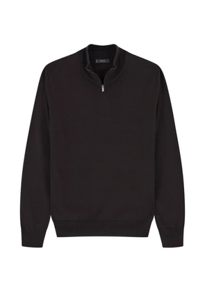 Boggi Milano quarter-zip jumper in extrafine merino wool - Brown