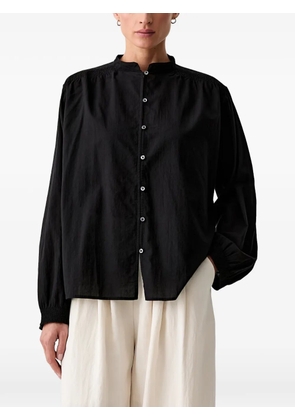 Marc O'Polo smocked-detail button-up blouse - Black