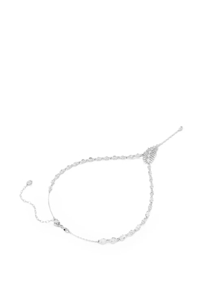 Swarovski crystal-embellished feather-motif necklace - Silver