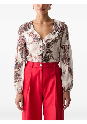 GUESS USA paisley-print ruffled blouse - Neutrals