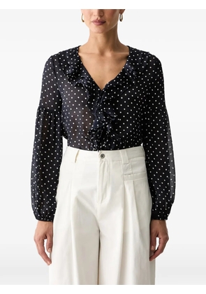 GUESS USA ruffled polka-dot blouse - Blue