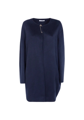 Liviana Conti safety-pin wool coat - Blue