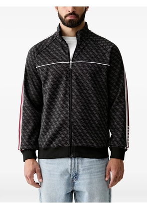 GUESS USA monogram-print zip-up jacket - Black