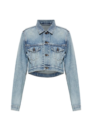 Balenciaga cropped distressed denim jacket - Blue