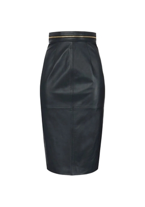 Elisabetta Franchi leather skirt with zip - Black