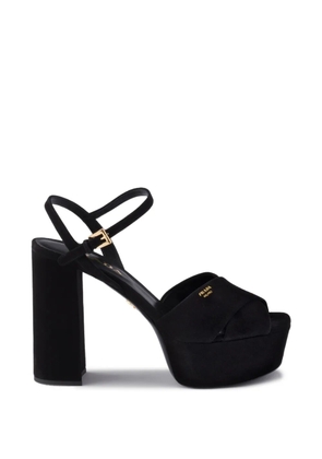 Prada suede platform sandals - Black